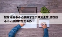 监控设备不小心删除了怎么恢复正常,监控器不小心删除数据怎么办